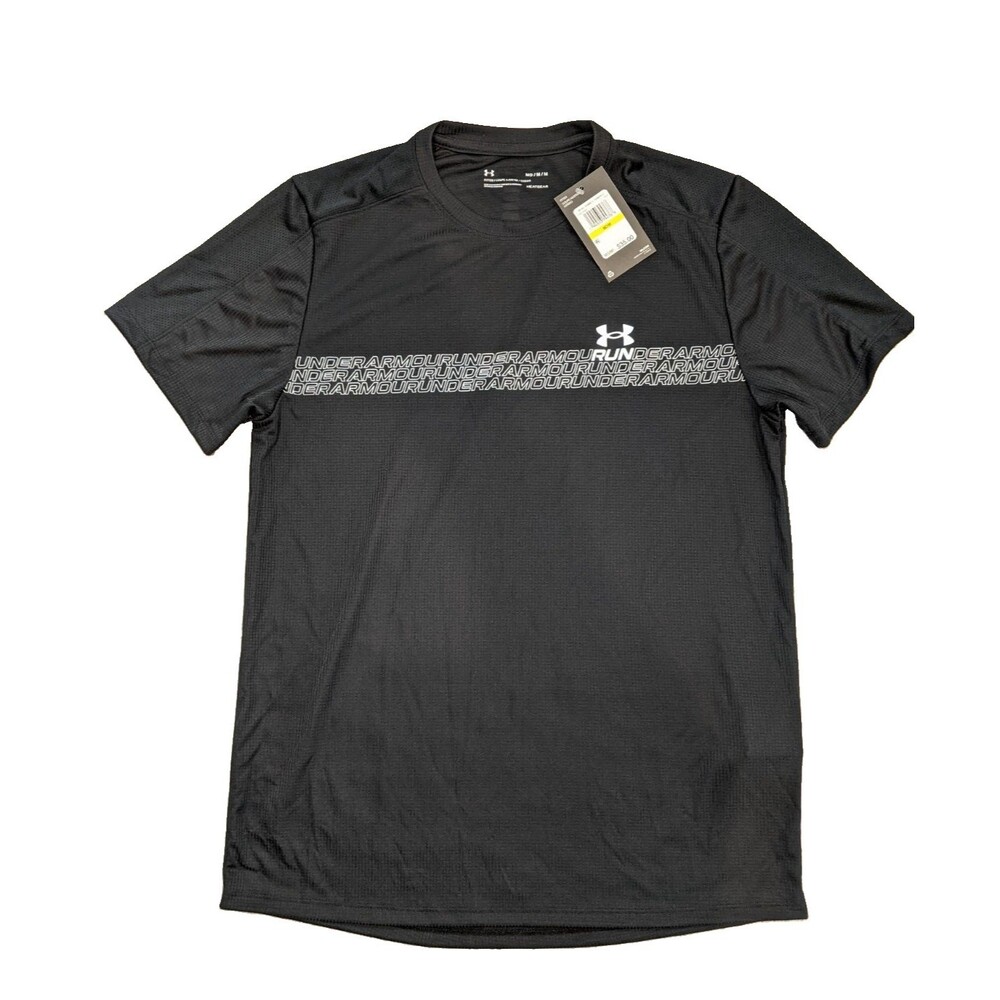 Under Armour Mens Speed Stride Graphic Runner T-shirt Black NWT Size M